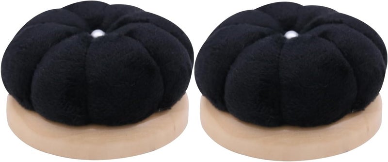 Uxney Pin Cushion,Wooden Sewing Pin Cushion Pincushion Needle Cushion for Sewing Quilting Needlework DIY Crafts(Black,2 PCS) - Image 1